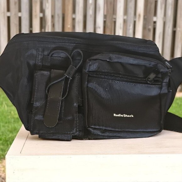 Vtg Radio Shack multi pockets zippered adjustable fanny pack waist bag unisex - Picture 1 of 16